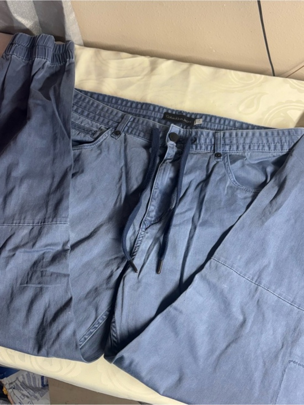 Vintage Calvin Klein Jeans Men’s Light Blue Drawstring Joggers